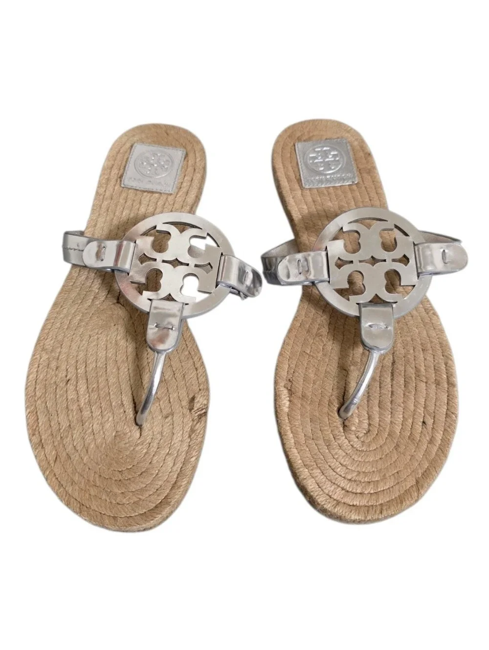 Tory Burch Miller Espadrille in Mirror Metallic Size 10